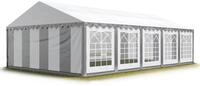 TOOLPORT Partyzelt Festzelt 4x10 m Garten-Pavillon PVC Plane 700 N in grau-wei&szlig;