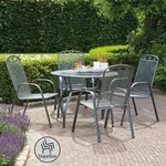greemotion Gartenm&ouml;belset Toulouse 5-teilig Gartenset Metall grau wetterfest -...