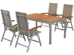 Merxx Gartenm&ouml;belset Naxos 5tlg., 4 Klappsessel, 1 Tisch 150 x 90 cm -