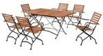 Merxx Gartenm&ouml;bel Set Schlossgarten 7tlg., 6 Klappsessel, Klappausziehtisch 100