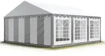 TOOLPORT Partyzelt Festzelt 4x6 m Garten-Pavillon PVC Plane 700 N in grau-wei&szlig;