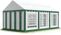TOOLPORT Partyzelt Festzelt 4x6 m Garten-Pavillon PVC Plane 700 N in gr&uuml;n-wei&szlig;