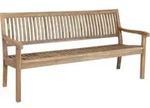 Stabile 4-sitzer Gartenbank Kingsbury in Premium Teak 180 cm - Braun