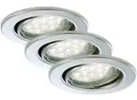 3er Set LED Einbauleuchte, &Oslash; 8,6 cm, 3 W, Chrom, Briloner Leuchten - Grau