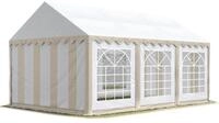TOOLPORT Partyzelt Festzelt 3x6 m Garten-Pavillon PVC Plane 700 N in beige-wei&szlig;