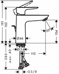 hansgrohe Talis E Waschtischmischer 110 CoolStart mit Zugstangen-Ablaufgarnitur,