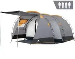 CampFeuer Zelt Super+ f&uuml;r 4 Personen, Grau / Schwarz, XXL Tunnelzelt mit 2