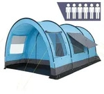 CampFeuer Zelt Relax6 f&uuml;r 6 Personen, 5000 mm Wassers&auml;ule, Hellblau/Grau, XXL