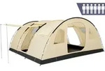 CampFeuer Zelt Caza f&uuml;r 6 Personen, Beige/Sand, XXL Tunnelzelt mit Vorraum, 5000 mm