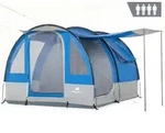 CampFeuer Zelt Smart f&uuml;r 4 Personen 2000 mm Wassers&auml;ule, Blau/Grau, Gro&szlig;es