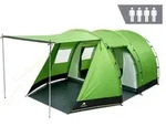 CampFeuer Zelt Super+ f&uuml;r 4 Personen, Gr&uuml;n / Schwarz, XXL Tunnelzelt mit 2