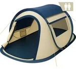 CampFeuer - Wurfzelt, Sekundenzelt, Quicktent - 2 Pers., Creme/Blau - Blau