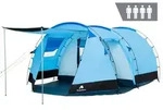 CampFeuer Zelt Super+ f&uuml;r 4 Personen, Blau / Schwarz, XXL Tunnelzelt mit 2