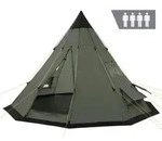 CampFeuer Tipi Zelt Spirit f&uuml;r 4 Personen, 3000 mm Wassers&auml;ule, Olivgr&uuml;n,