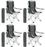 tectake&reg; Campingstuhl 60 x 88 x 105 cm - Grau