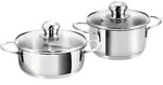 Kopf Mini Topfset Parvus (Edelstahl, 2-teilig, 12 + 14 cm, inkl. Glasdeckel,