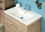 Waschbecken >Carrie I< in Wei&szlig; aus Keramik - 75x2x45cm (BxHxT) - Wei&szlig;
