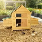 H&uuml;hnerhaus mit Auslauf Kleintiergehege Holz wetterfest mit Rampe
