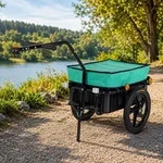 SAMAX Lastenanh&auml;nger / Fahrradanh&auml;nger f&uuml;r 60 Kg / 70 Liter mit Kupplung in...