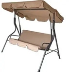 DEGAMO Hollywoodschaukel Gartenschaukel FLORIDA 3-sitzer 170cm, Gestell grau,...