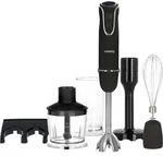 H.Koenig MIX 75 Stabmixer Set 4in1, Edelstahlgeh&auml;use, 750 Watt, 0,5 l Beh&auml;lter, 6