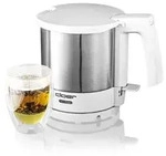 Cloer 4721, 1 l, 1800 W, Edelstahl, Wei&szlig;, Wasserstandsanzeige - Silber/Wei&szlig;