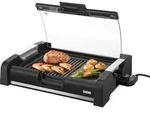 Unold 58535 Barbecue Grill Edel - Tischgrill, Schwarz, Glasdeckel, gro&szlig;e