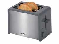 Cloer 3215 Toaster für 2 Toast Stopptaste Integrierter Brötchenaufsatz grau