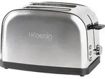 H.Koenig TOS7 Toaster / 2 Scheiben / 6 Br&auml;unungsstufen / 850 W / Edelstahl / silber