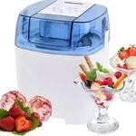 Syntrox Germany Eismaschine mit Timer 1,5 Liter Volumen wei&szlig; - Silber
