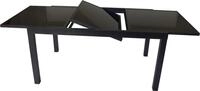 DEGAMO Gartentisch Esstisch Ausziehtisch TORINO 150/210x90cm, Aluminium + Glas