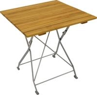 DEGAMO Gartentisch BAD T&Ouml;LZ 70x70cm klappbar, Flachstahl verzinkt + Holz Robinie