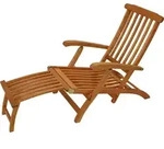 DEGAMO Deckchair Liegestuhl Steamer Gartenliege MAINE mit Fussteil, klappbar,