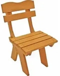 DEGAMO Gartenstuhl Holzstuhl Stuhl FREITAL 50cm, Kiefer massiv - Hellbraun
