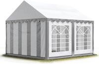 TOOLPORT Partyzelt Festzelt 3x3 m Garten-Pavillon PVC Plane 700 N in grau-wei&szlig;