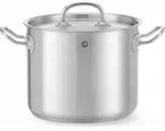 Kitchen Line hoher Topf mit Deckel 5 l &Oslash; 200 x 160 h - Hendi 837207 - Schwarz