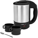 Clatronic&reg; Wasserkocher klein 0,5L | Reisewasserkocher inkl. 2 Tassen,...