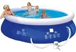 Happy People QuickUp Pool blau, 300 x 76 cm, inkl. Filterpumpe, 77770 - Blau