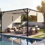 Pergola Baia, Garten Pavillon Terrassen&uuml;berdachung, stabiles 6cm-Stahl-Gestell +