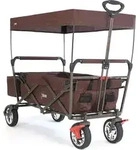 FUXLIFE by FUXTEC Bollerwagen FX-CT500 Braun - faltbar mit Sonnendach |...
