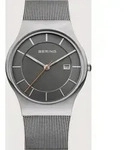 Bering Classic 11938-007 Herrenarmbanduhr flach & leicht - Grau