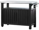 Keter Unity XL Beistelltisch / Grilltisch 2-t&uuml;rig graphit 134x52x90cm - Schwarz