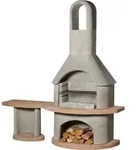 Buschbeck Gartengrillkamin Carmen mit Tisch grau-terrakotta 90077.000 - Grau/Orange
