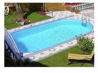 Steinbach Stahlwand Swimming Pool Set "Styria oval" blaue Poolfolie 737 x 360 x 150