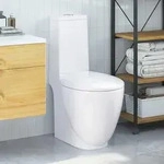 vidaXL Keramik-Toilette Abgang Horizontal Wei&szlig; - Wei&szlig;