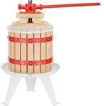 Wiltec 12L Obstpresse aus Buchenholz inkl. Presstuch, manuelle Weinpresse mit