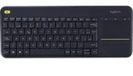 Logitech K400 Plus, Mini, Kabellos, RF Wireless, AZERTY, Schwarz - Schwarz