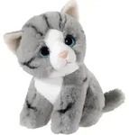 Heunec Pl&uuml;sch Katze Kuscheltier grau - 14 cm - Spielzeug Pl&uuml;schtier - Grau