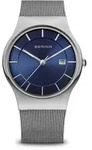 BERING Classic Herrenuhr silber/blau 11938-003 - Silber