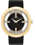 Rhodenwald S&ouml;hne Armband-Uhr Lucrezia Gelbgold Echtleder Schwarz 10010013
